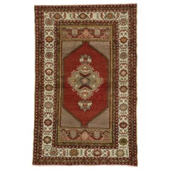 Türkischer Oushak-Akzent-Teppich, Eingangs- oder Foyer-Teppich