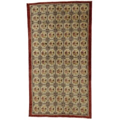 Vintage Turkish Oushak Accent Rug, Entry or Foyer Rug