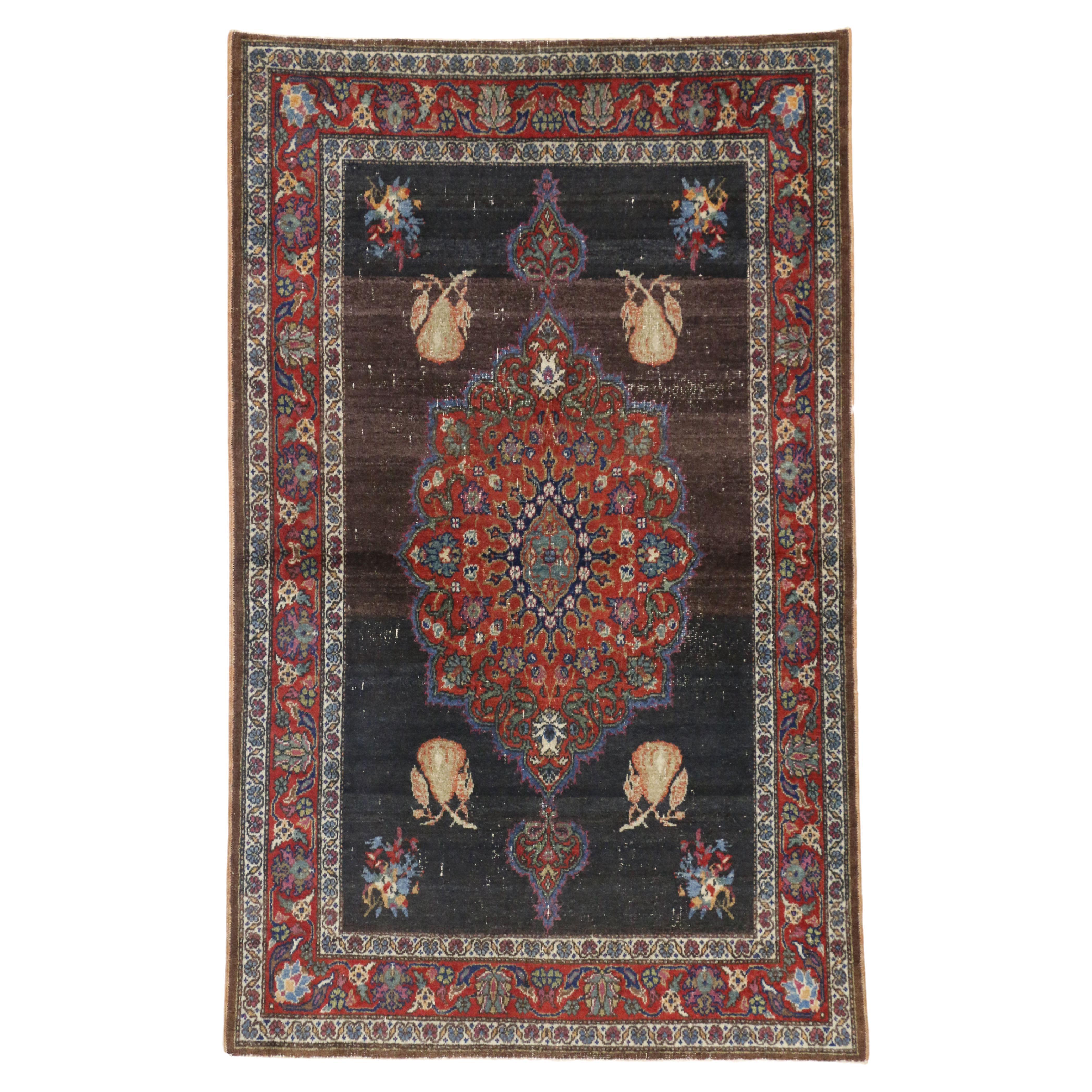 Vintage Turkish Oushak Accent Rug, Entry or Foyer Rug For Sale