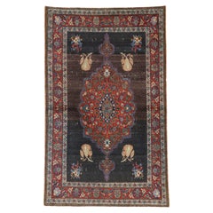 Retro Turkish Oushak Accent Rug, Entry or Foyer Rug