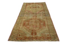 Vintage Turkish Oushak Accent Rug, Entry or Foyer Rug with Rustic Mission Style