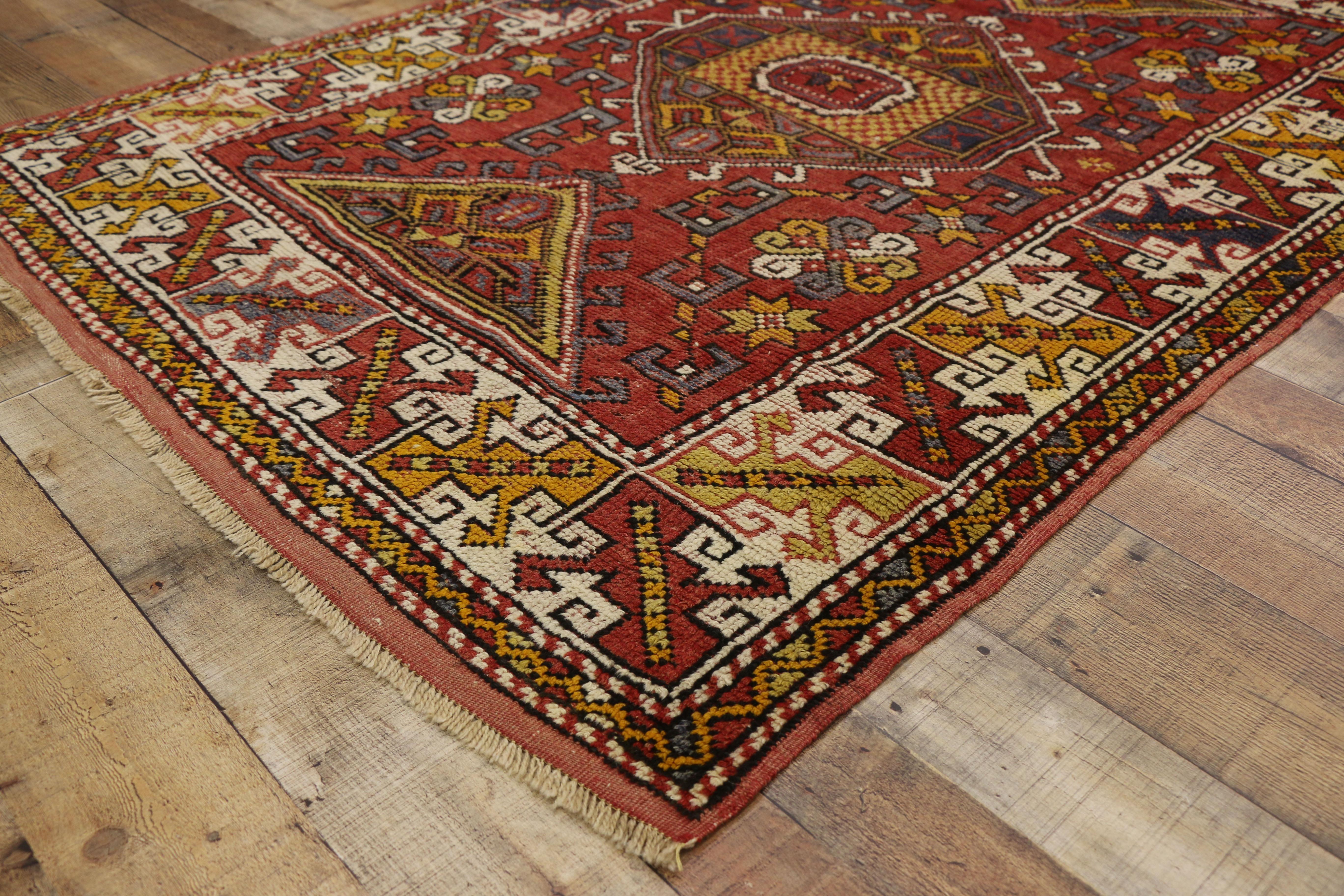 Wool Vintage Turkish Oushak Accent Rug for Entry, Kitchen, Foyer or Bathroom For Sale