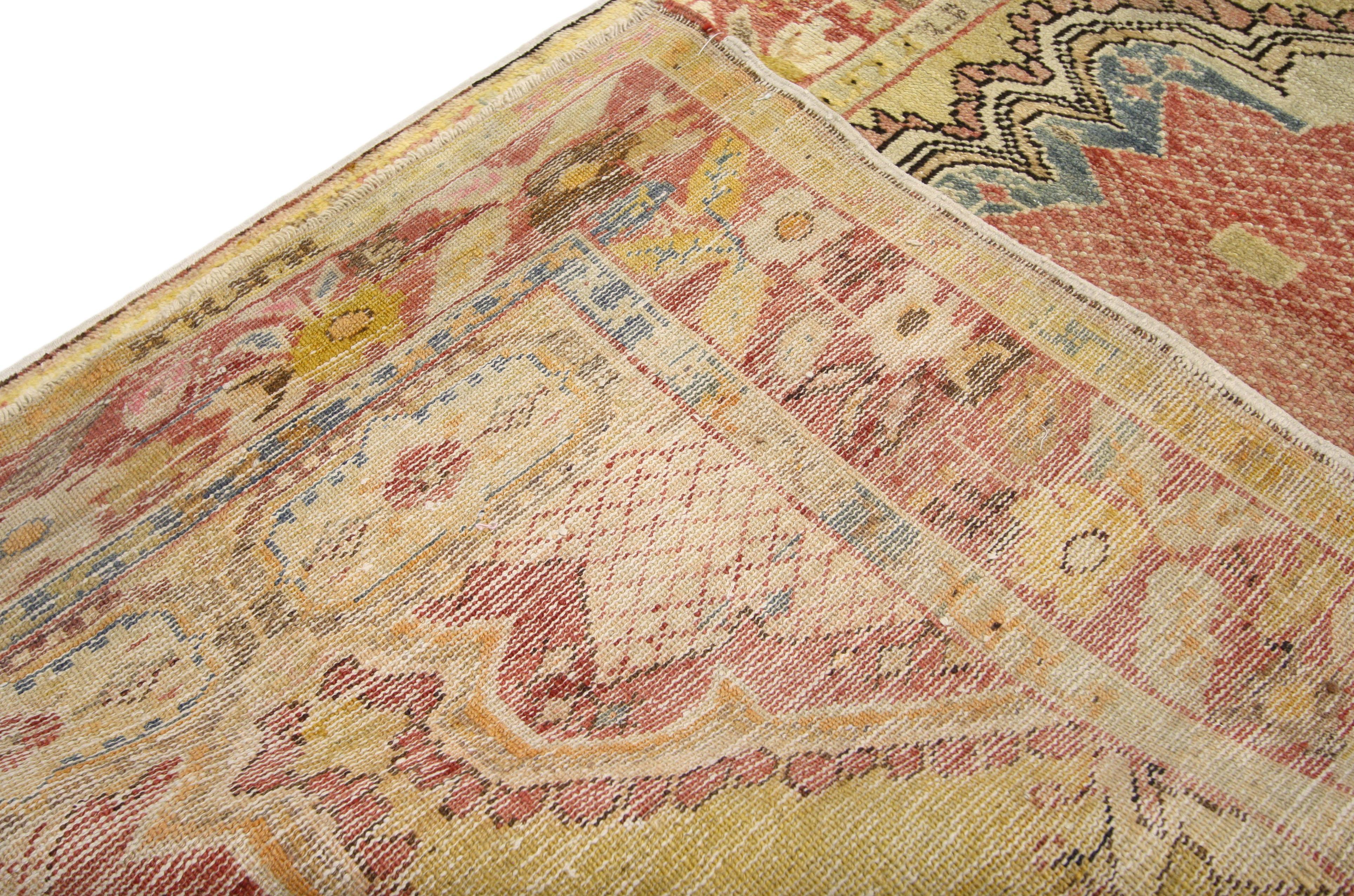 Alfombra Turca Oushak Vintage para Cocina, Baño, Recibidor o Entrada Lana en venta