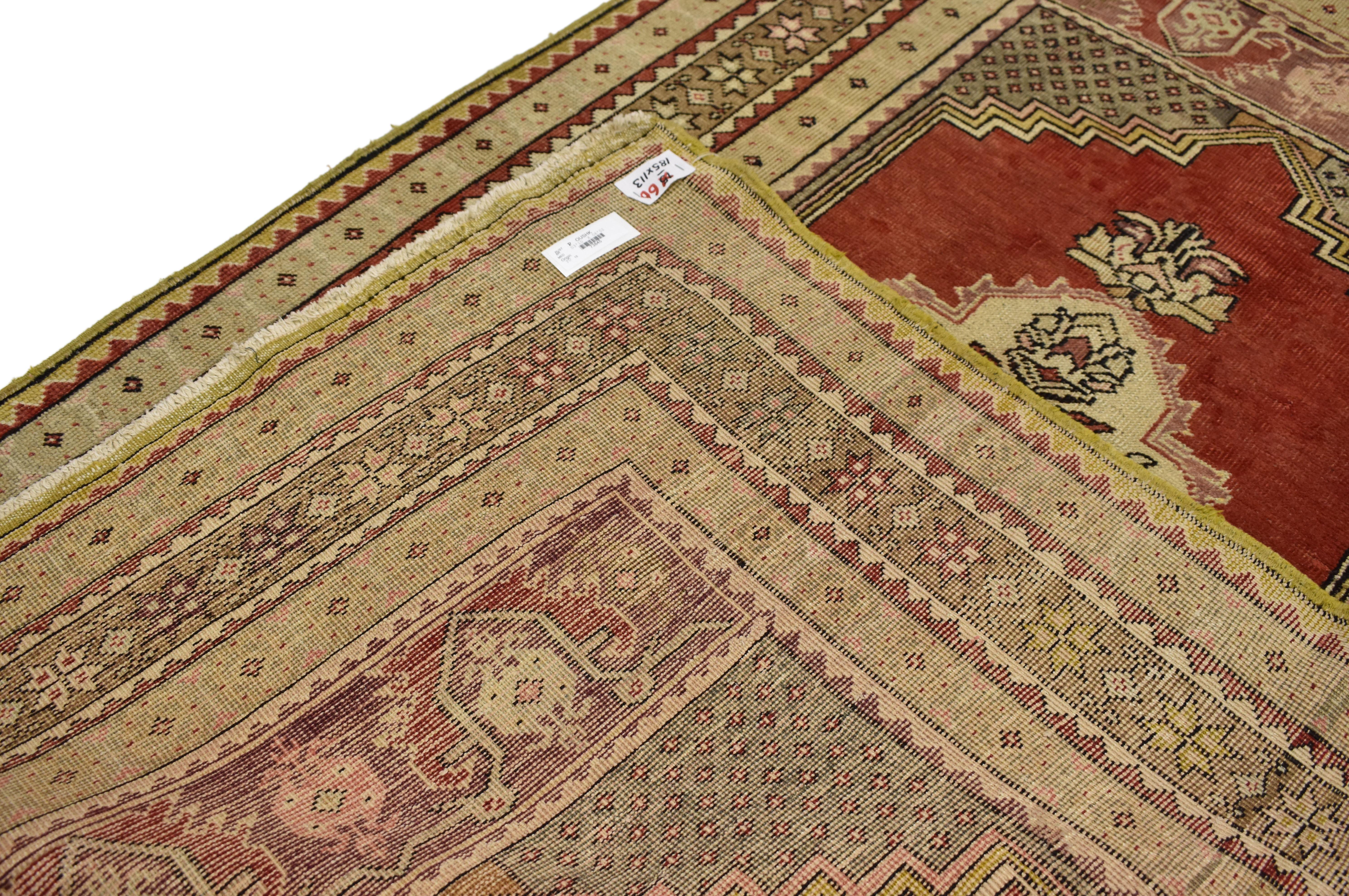 20th Century Vintage Turkish Oushak Accent Rug for Kitchen, Foyer, Bathroom or Entry Rug For Sale
