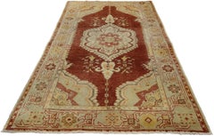 Vintage Turkish Oushak Accent Rug with Modern Rustic Spanish Colonial Style