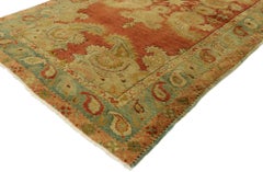 Vintage Turkish Oushak Accent Rug with All-Over Boteh Motif