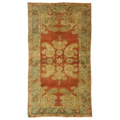 Vintage Turkish Oushak Accent Rug with All-Over Boteh Motif