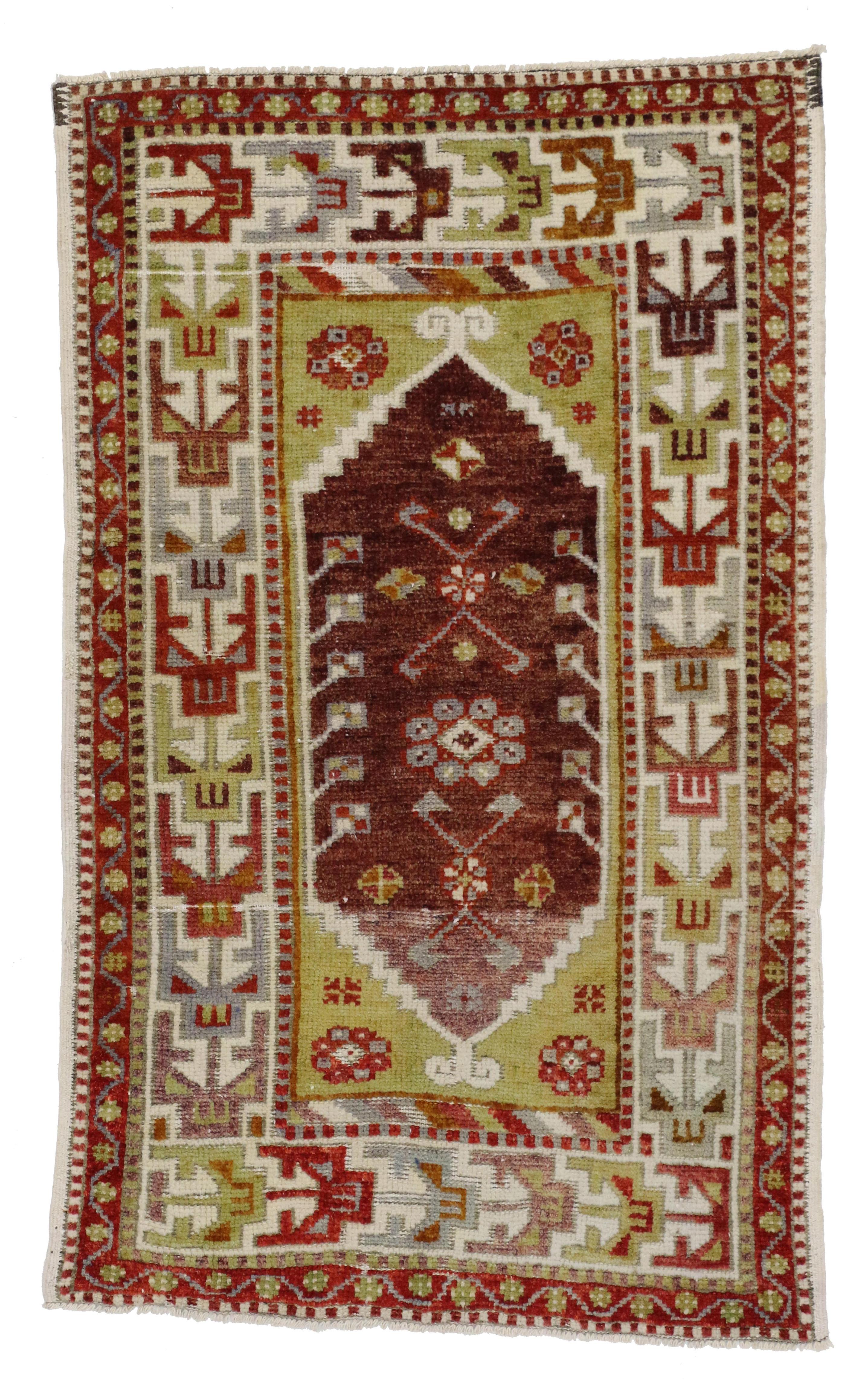 Laine Tapis turc Yuntdag Oushak des années 1970 avec style moderne en vente