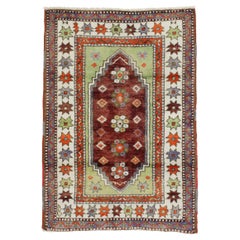 Vintage Turkish Yuntdag Oushak Rug, Tribal Allure Meets Worldly Sophistication