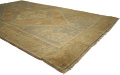 Vintage Turkish Oushak Accent Rug with Mid-Century Modern Style