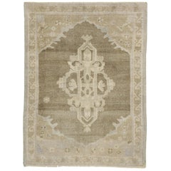 Used Turkish Oushak Accent Rug with Mission Style