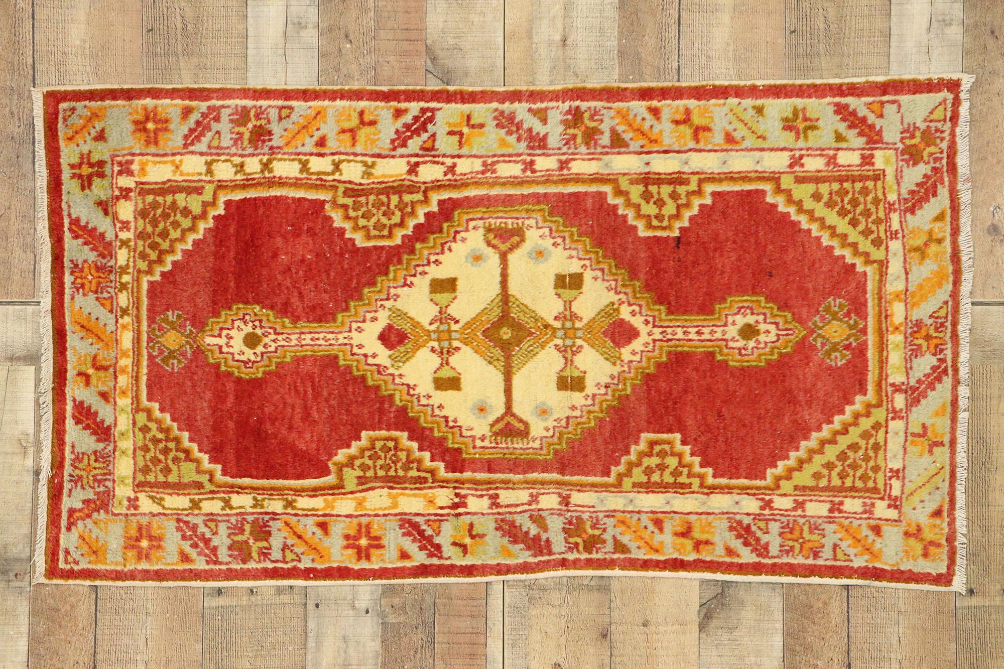 Tappeto d'epoca turco Oushak con stile tribale moderno nord-occidentale in vendita 1