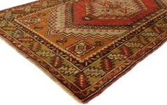 Vintage Turkish Oushak Accent Rug with Modern Spanish Revival Style