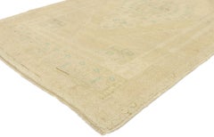 Vintage Turkish Oushak Accent Rug with Rustic French Country Chateau Style