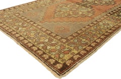 Vintage Turkish Oushak Accent Rug with Rustic Spanish Revival Style