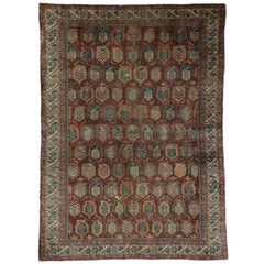 Distressed Retro Turkish Oushak Accent Rug with Worn Aesthetic