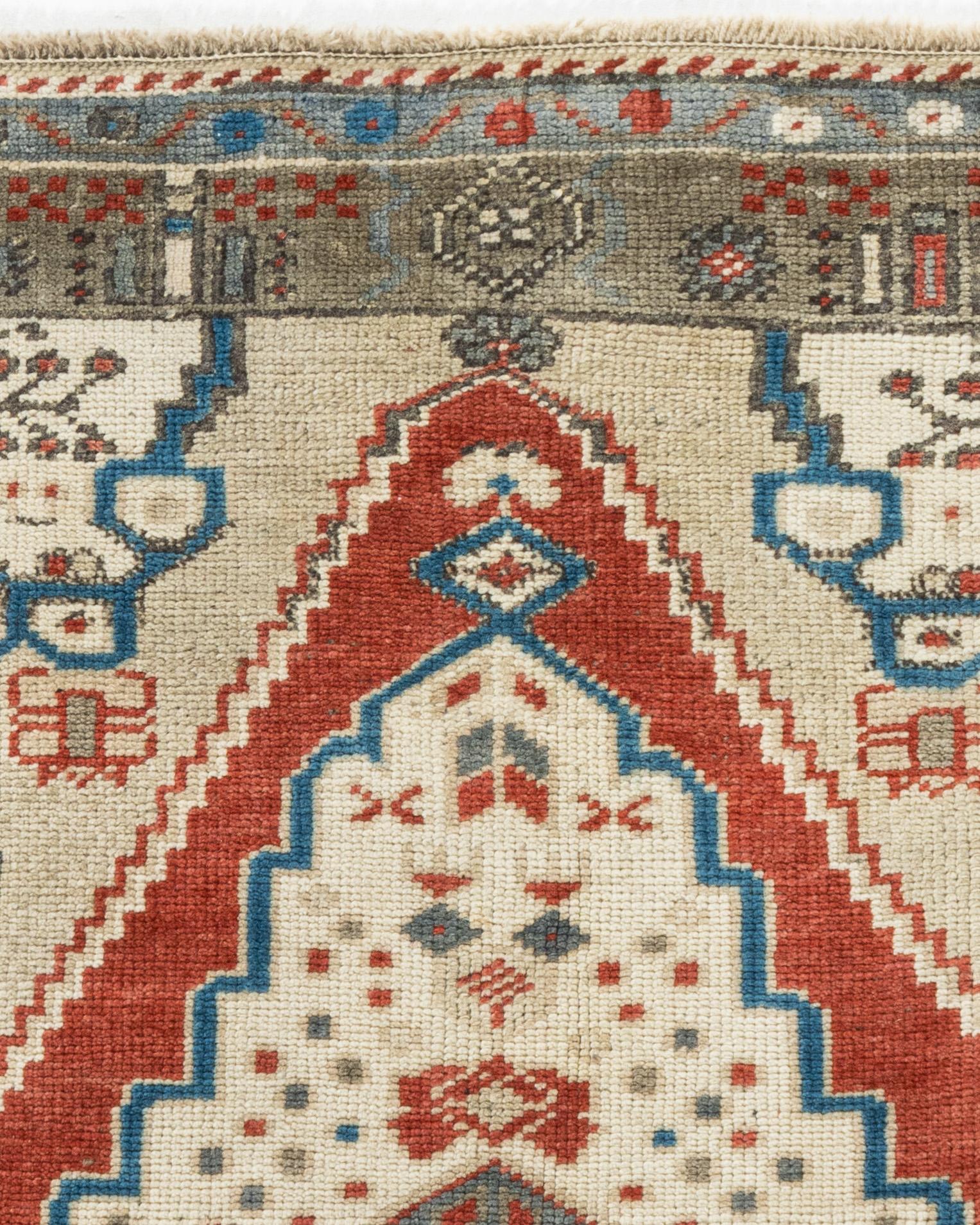 20th Century Vintage Turkish Oushak Area Rug  2'11 x 3'9 For Sale