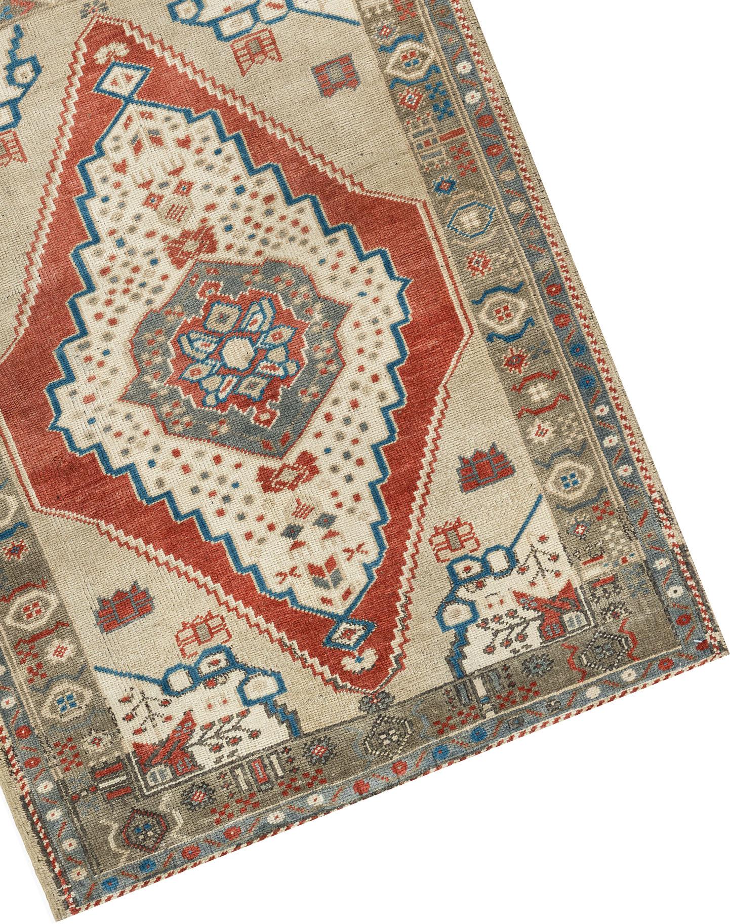 Türkischer Oushak-Teppich im Vintage-Look  2''11 x 3''9 im Angebot 1
