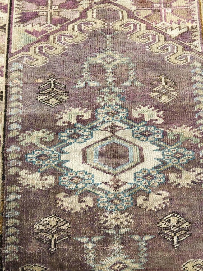 Hand-Woven Vintage Turkish Oushak Area Rug  3'10 x 5'6 For Sale