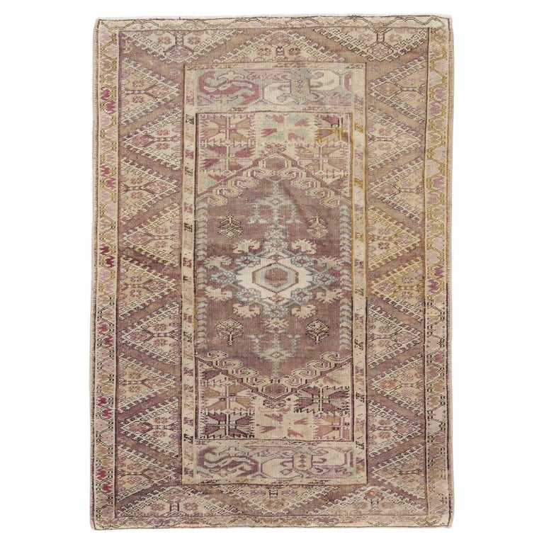 Vintage Turkish Oushak Area Rug 3'10 x 5'6 For Sale at 1stDibs