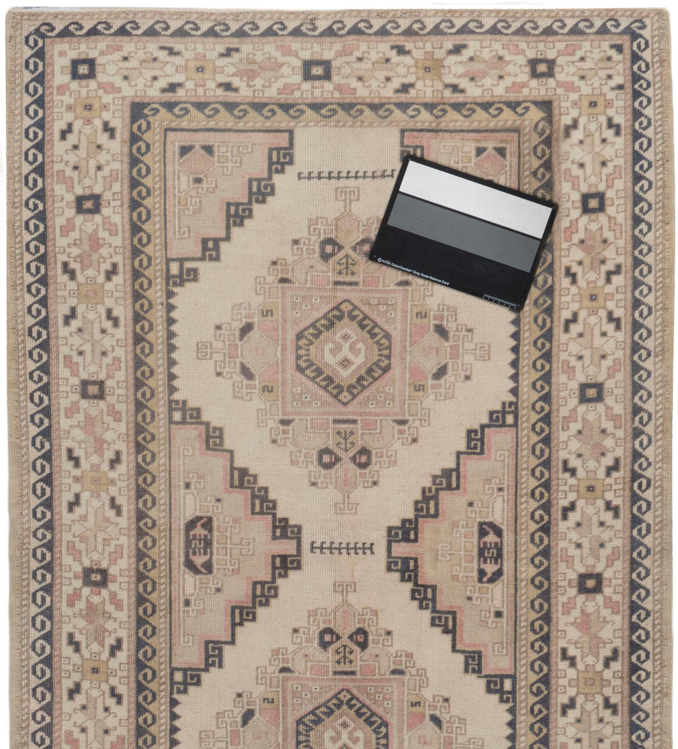 Hand-Woven Vintage Turkish Oushak Area Rug 3'10 x 6'2 For Sale