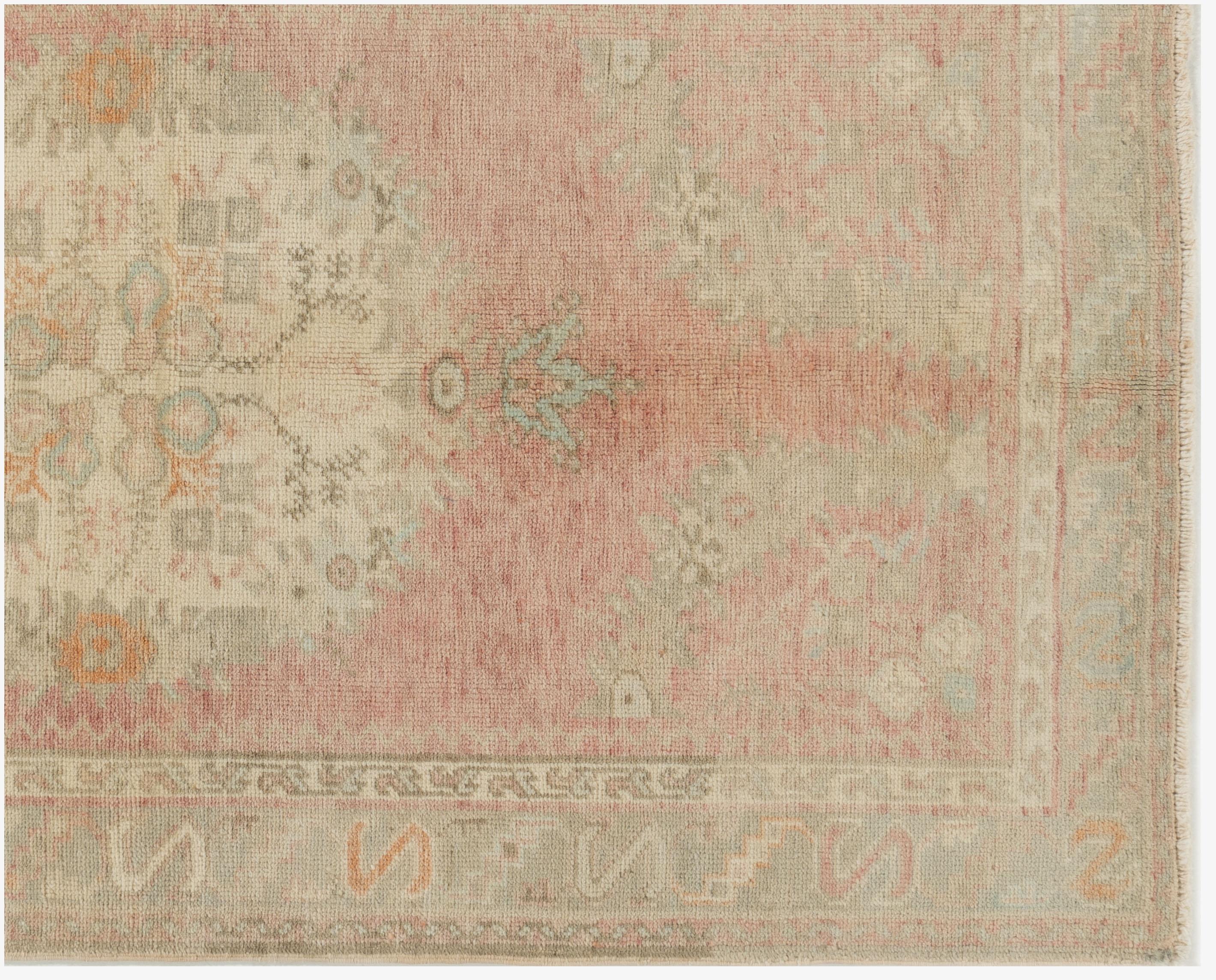 Türkischer Oushak-Teppich im Vintage-Stil 3'4 X 5'1 im Angebot 3