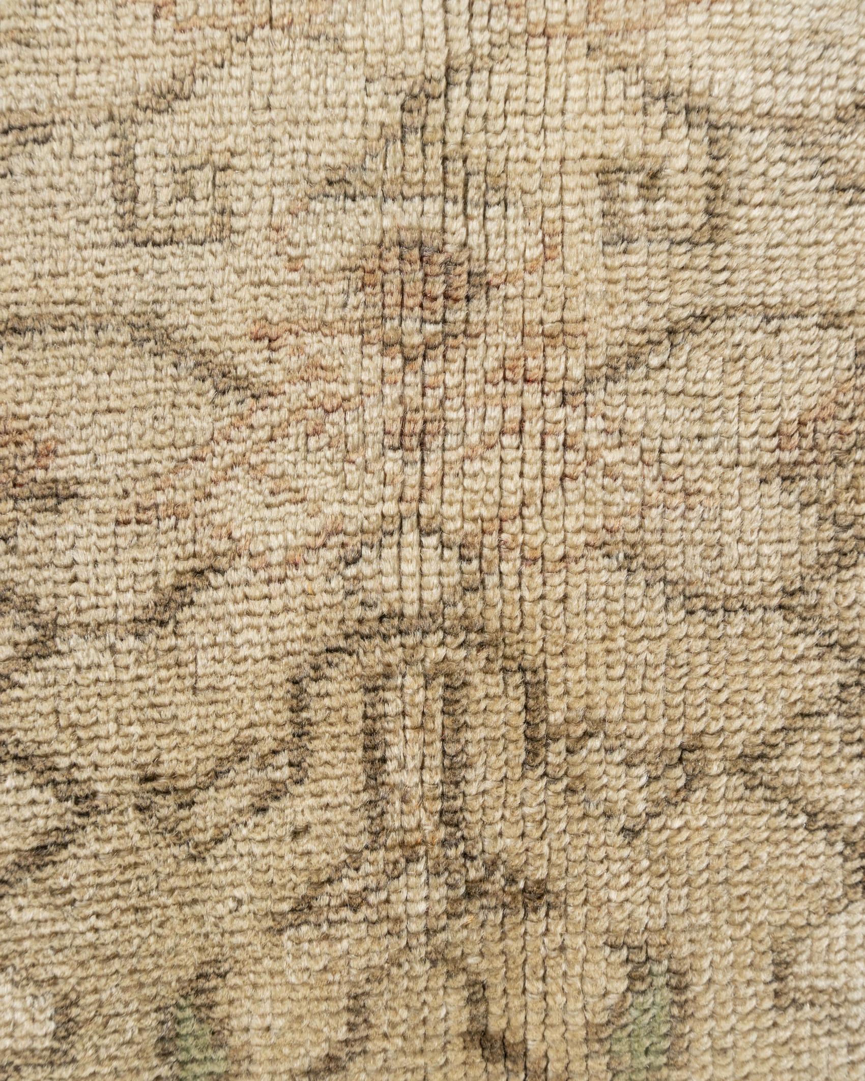 Vintage Circa 1940 Turkish Oushak Wool Area Hand Knotted Rug 4'1 x 6' 1