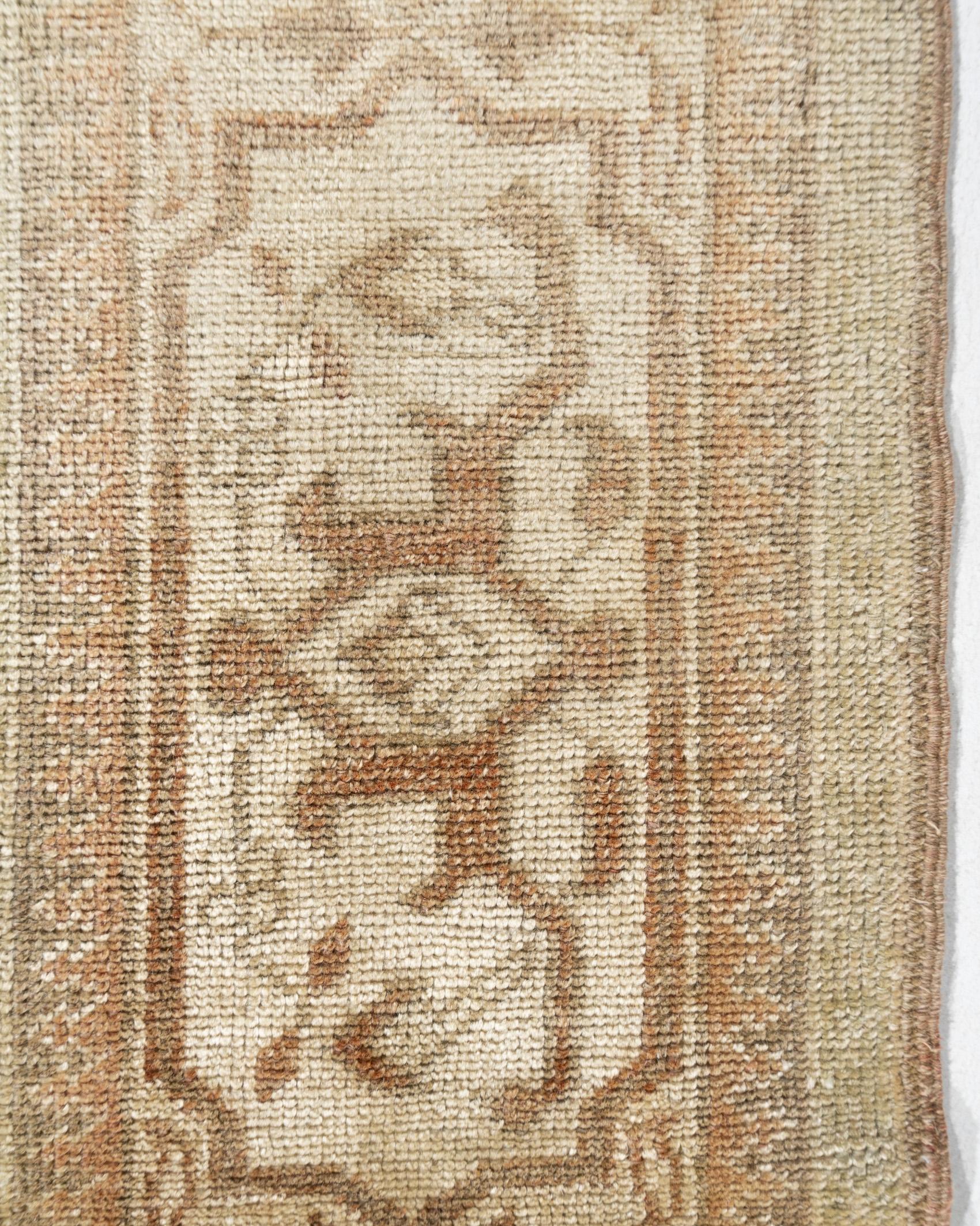 Vintage Circa 1940 Turkish Oushak Wool Area Hand Knotted Rug 4'1 x 6' 3