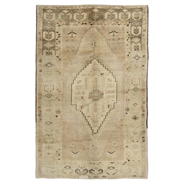 Vintage Turkish Oushak Area Rug 5'x7'7 For Sale at 1stDibs