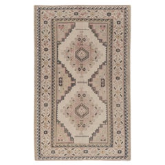 Tapis turc Oushak vintage ivoire anthracite