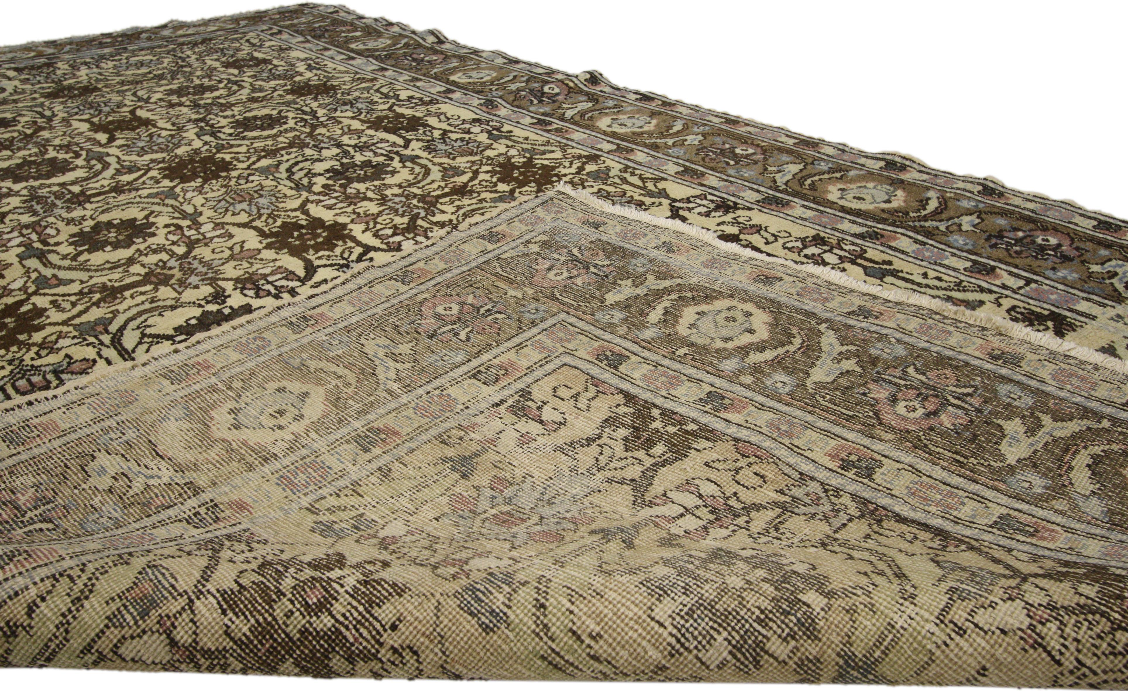 Vintage Turkish Oushak Gallery Rug with All-Over Herati Design For Sale 2