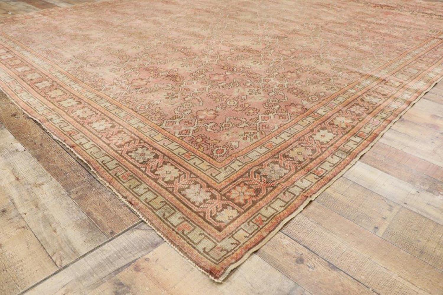 Vintage Turkish Oushak Area Rug with French Provincial Style For Sale 4