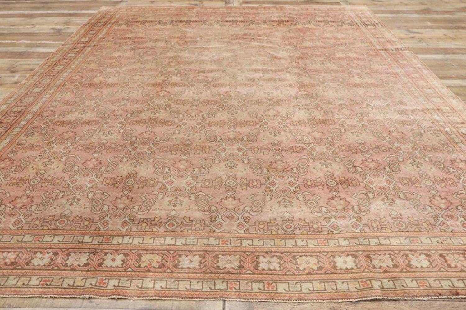 Vintage Turkish Oushak Area Rug with French Provincial Style For Sale 5