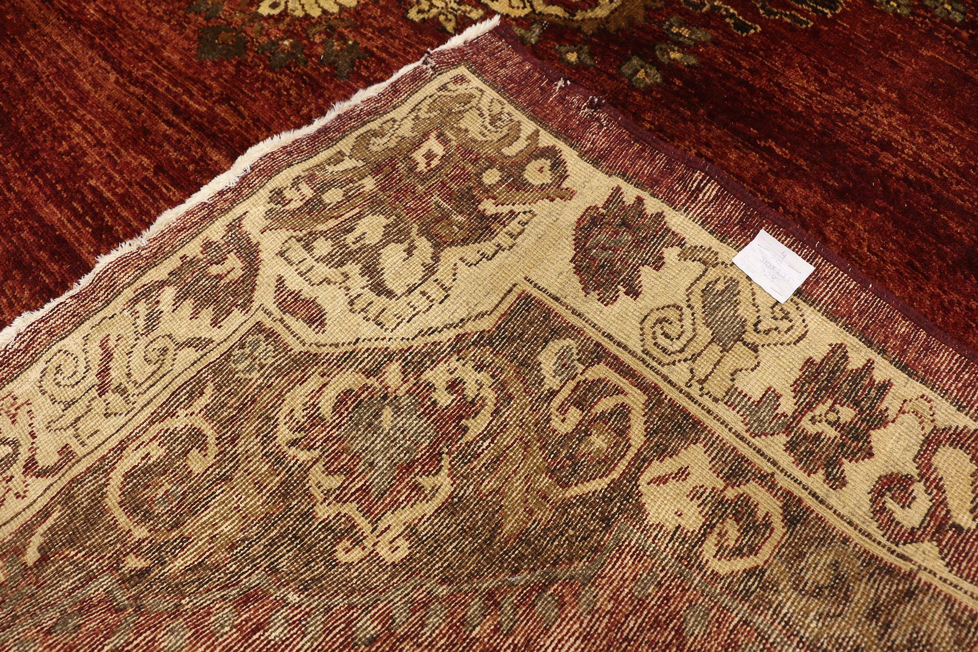 Alfombra Turca Oushak Vintage de Lujoso Estilo Medieval y Jacobeo en venta 3
