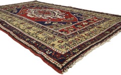 Vintage Turkish Oushak Area Rug with Luxe Medieval Style, Wide Hallway Runner