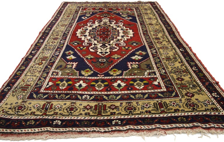 Vintage Turkish Oushak Area Rug with Luxe Medieval Style, Wide Hallway ...