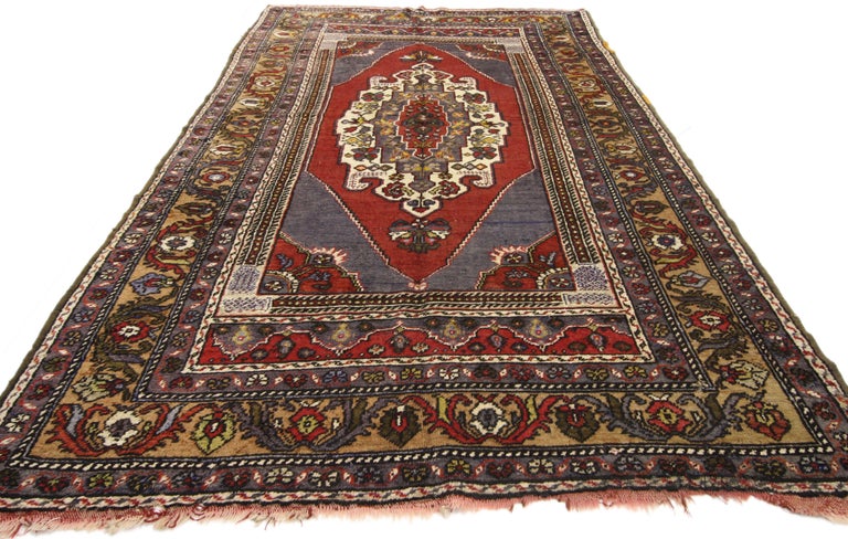 Vintage Turkish Oushak Area Rug with Luxe Medieval Style, Wide Hallway ...