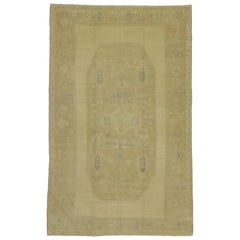 Vintage Turkish Oushak Area Rug with Muted Washed Out Colors
