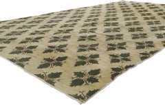 Vintage Turkish Oushak Area Rug with Shabby Chic English Country Style
