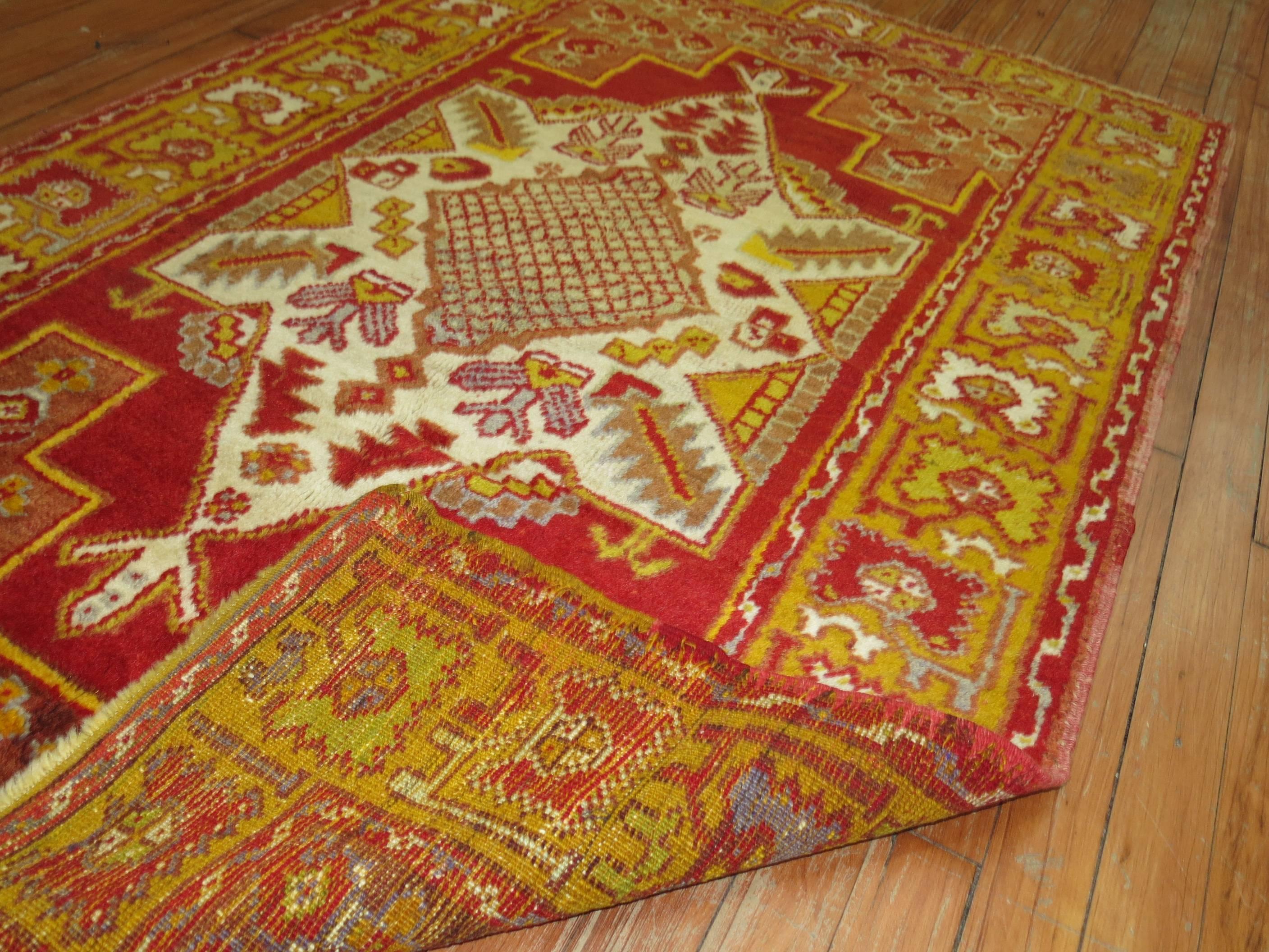 A scatter size vintage Turkish Oushak rug, circa mid-20th century.