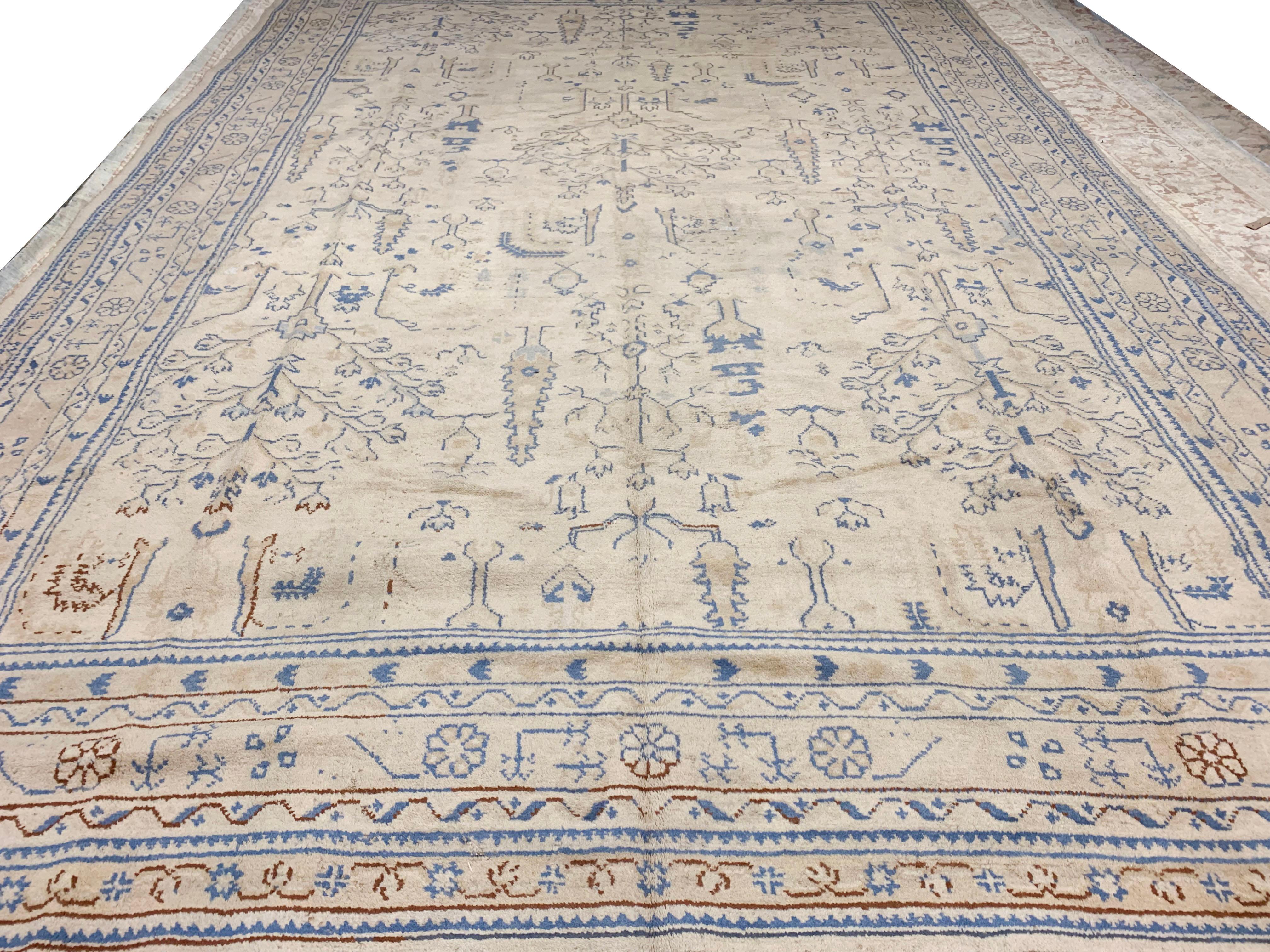 Vintage Turkish Oushak Carpet  9'8 x 14'10 For Sale 13