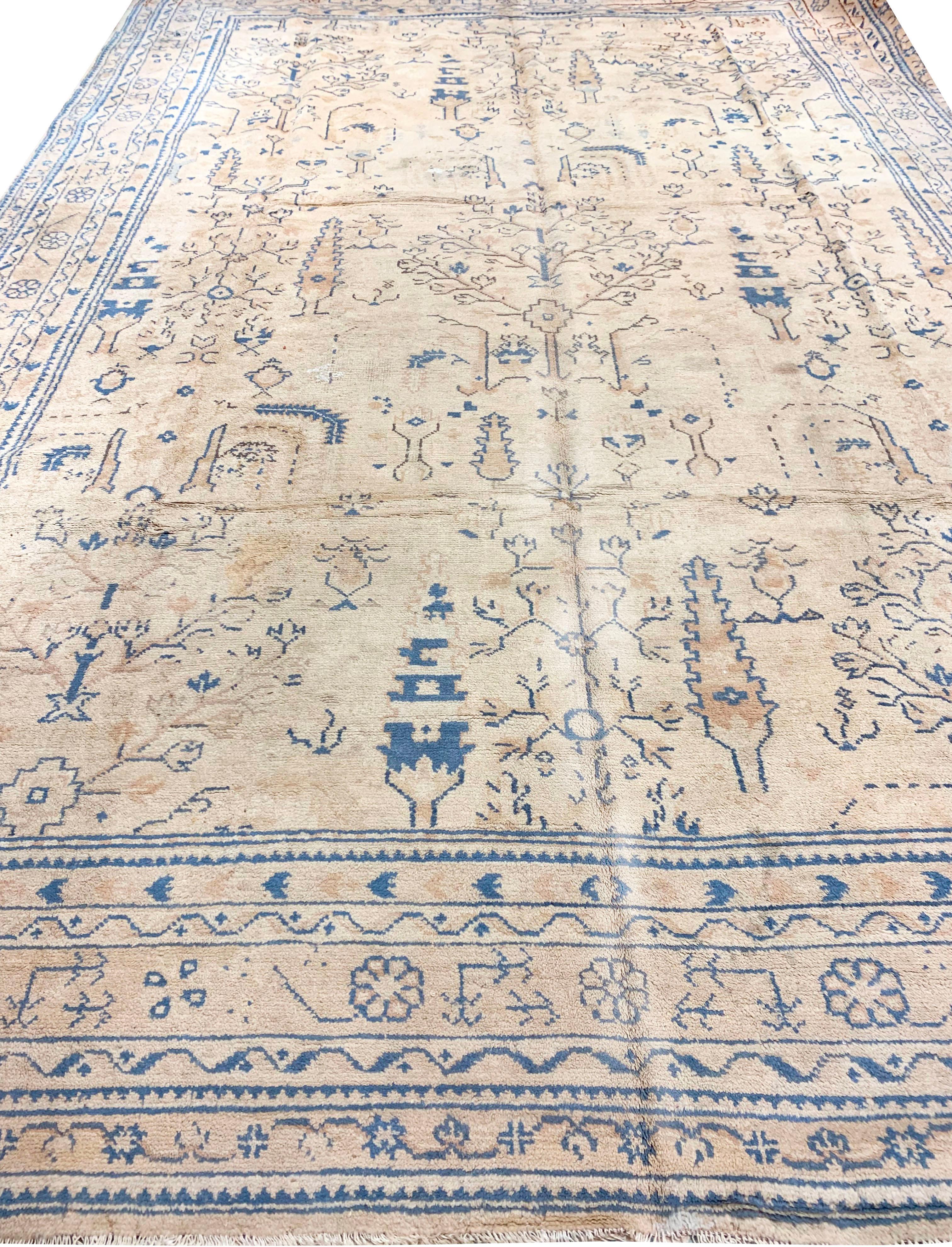 Türkischer Oushak-Teppich, Vintage  9'8 x 14'10 (20. Jahrhundert) im Angebot