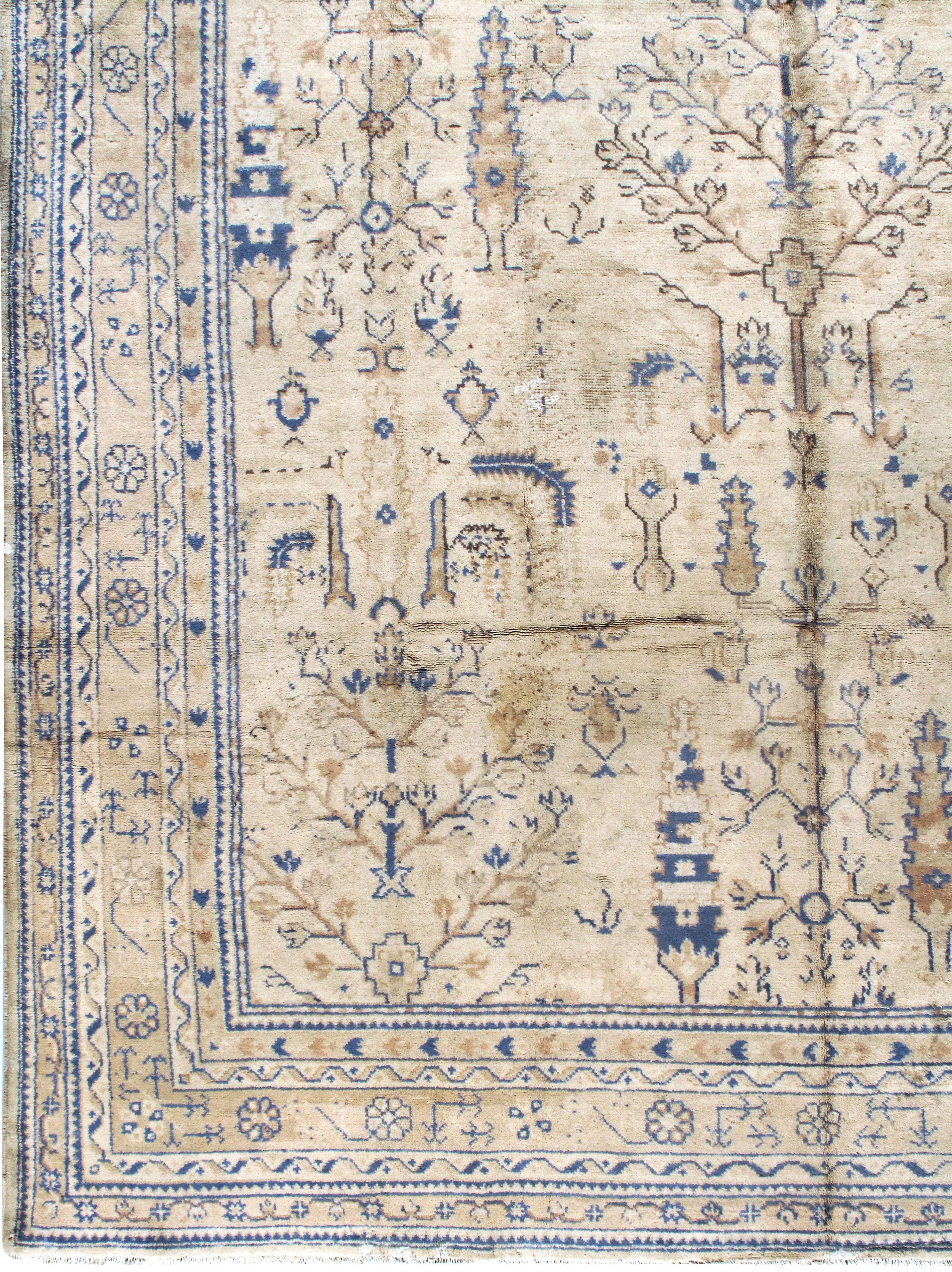 Vintage Turkish Oushak Carpet  9'8 x 14'10 For Sale 2