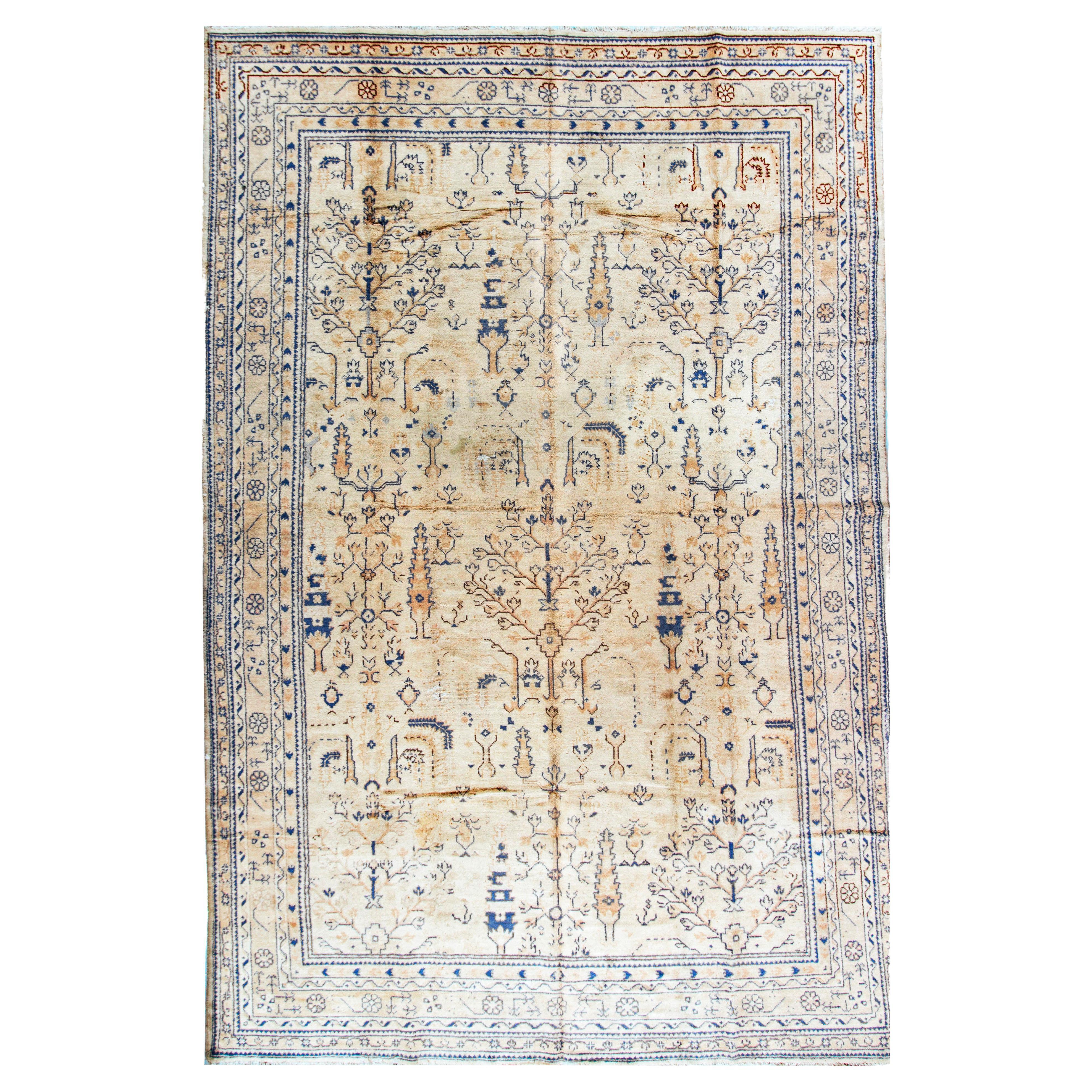 Vintage Turkish Oushak Carpet  9'8 x 14'10 For Sale