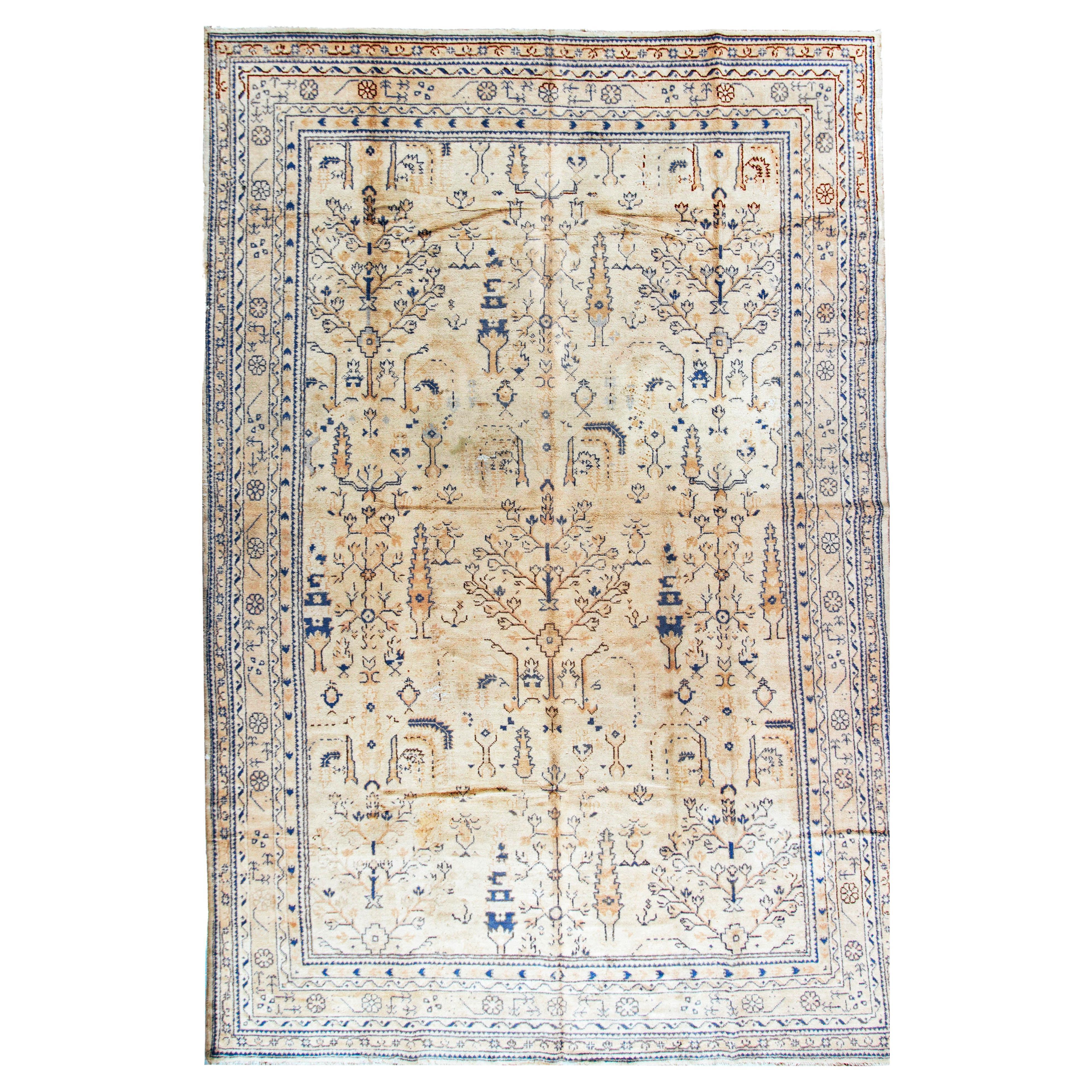 Vintage Turkish Oushak Carpet  9'8 x 14'10 For Sale