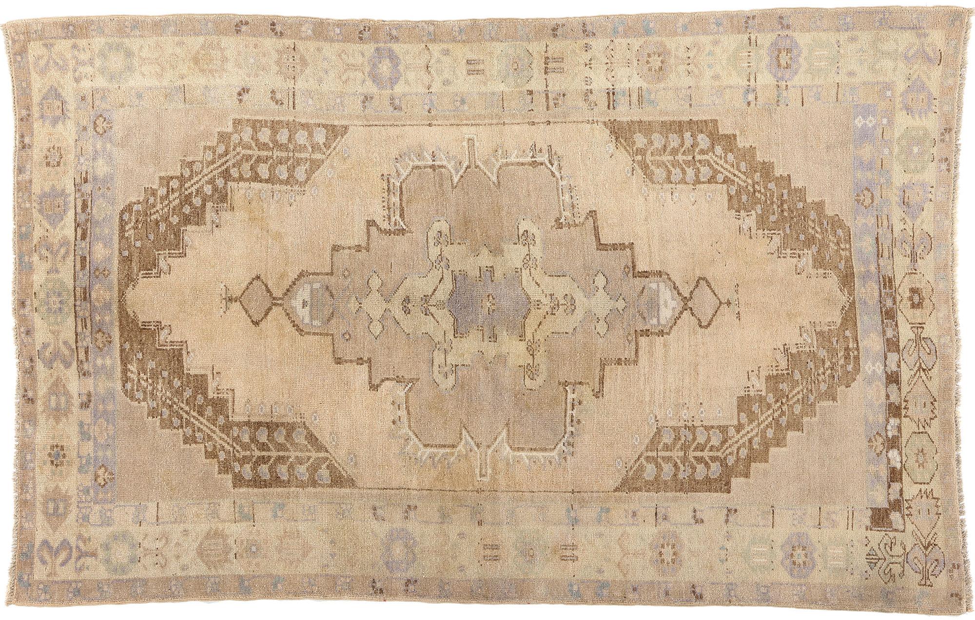 Vintage Turkish Oushak Carpet For Sale 4