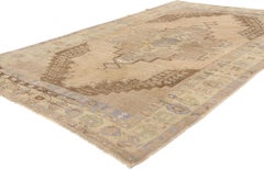 The Quiet Minaret: A Vintage Turkish Oushak Masterpiece of Earth-Tone Elegance