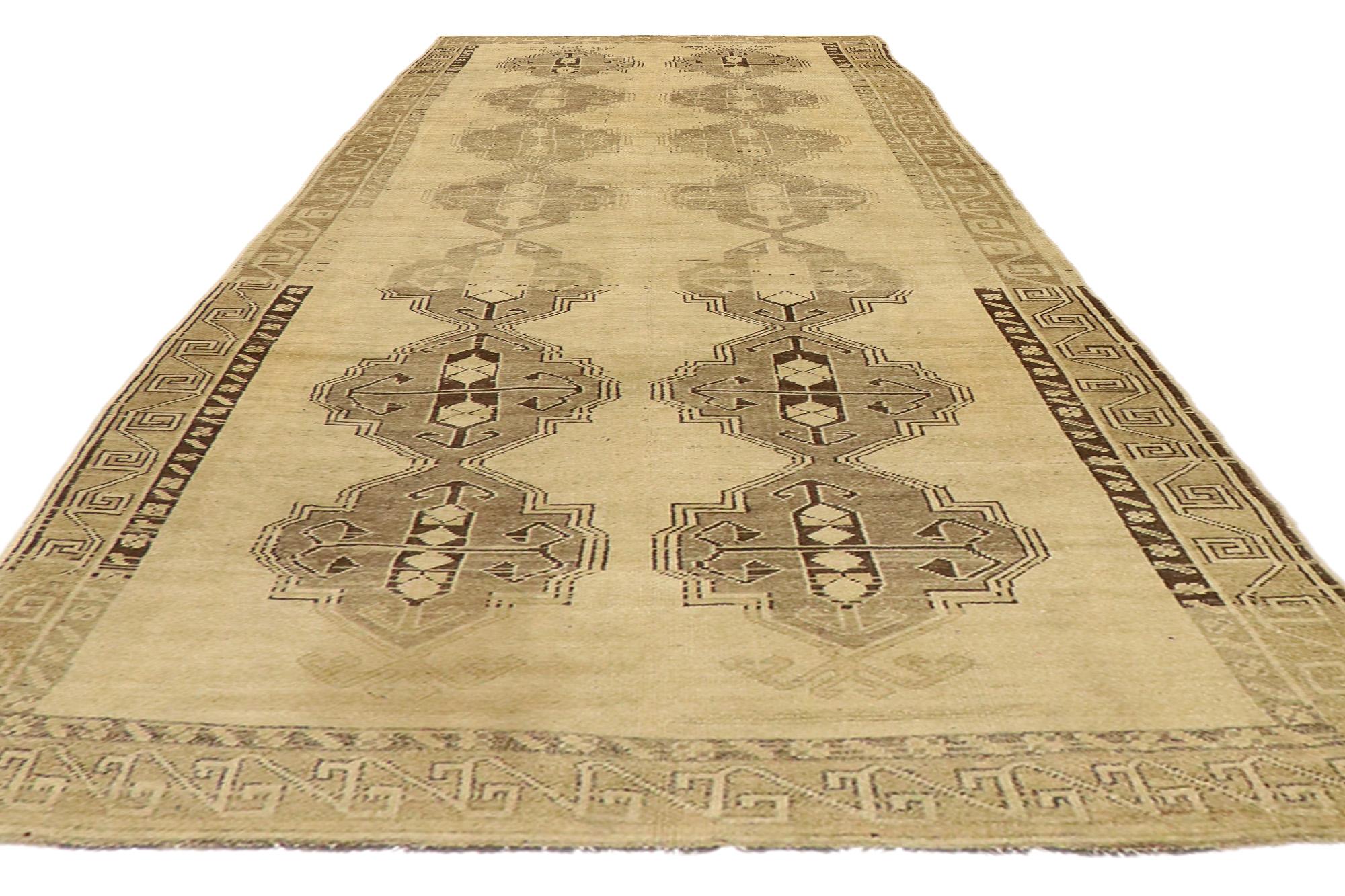 Hand-Knotted Vintage Turkish Oushak Carpet For Sale