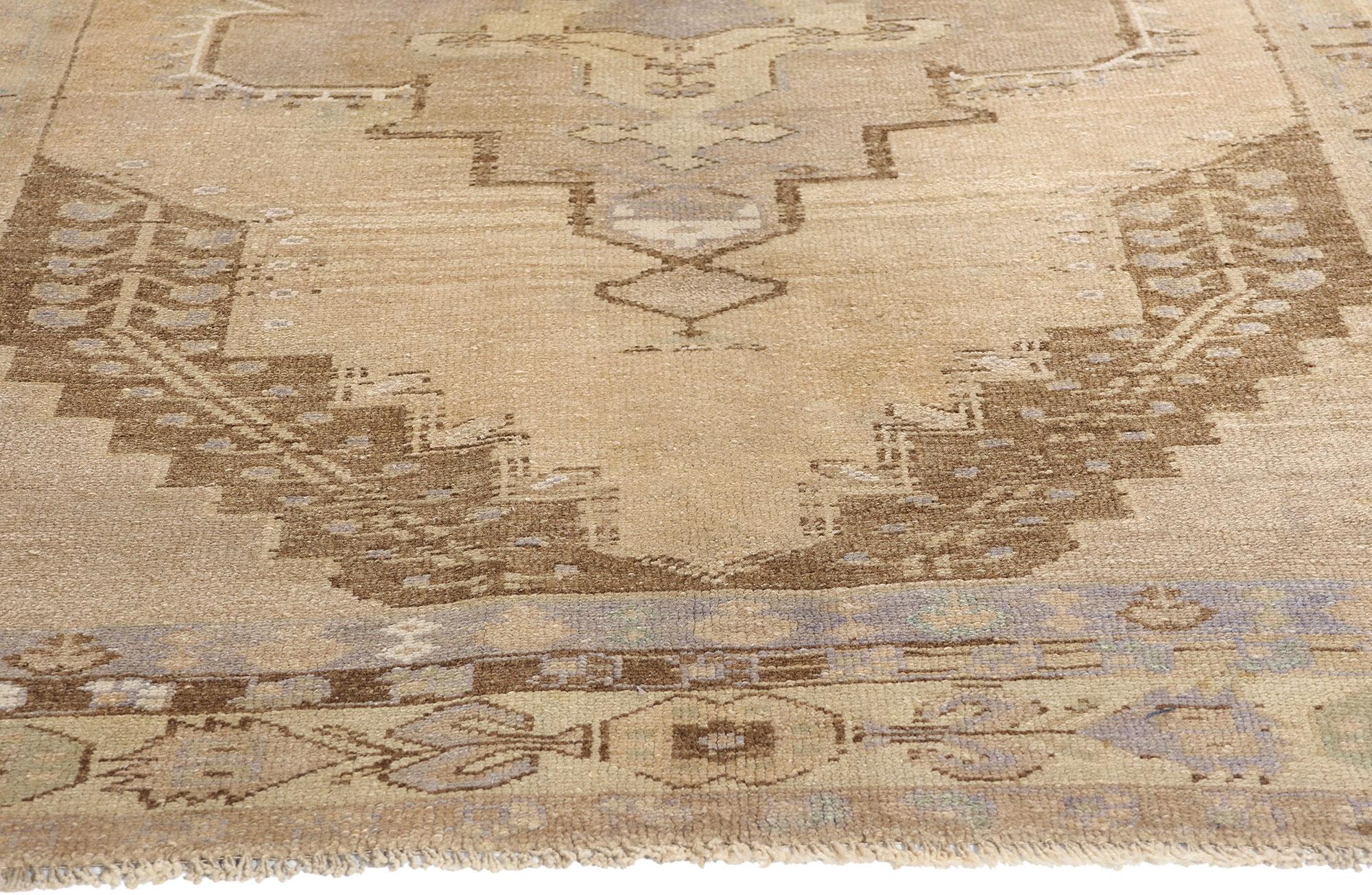 Vintage Turkish Oushak Carpet In Good Condition For Sale In Dallas, TX
