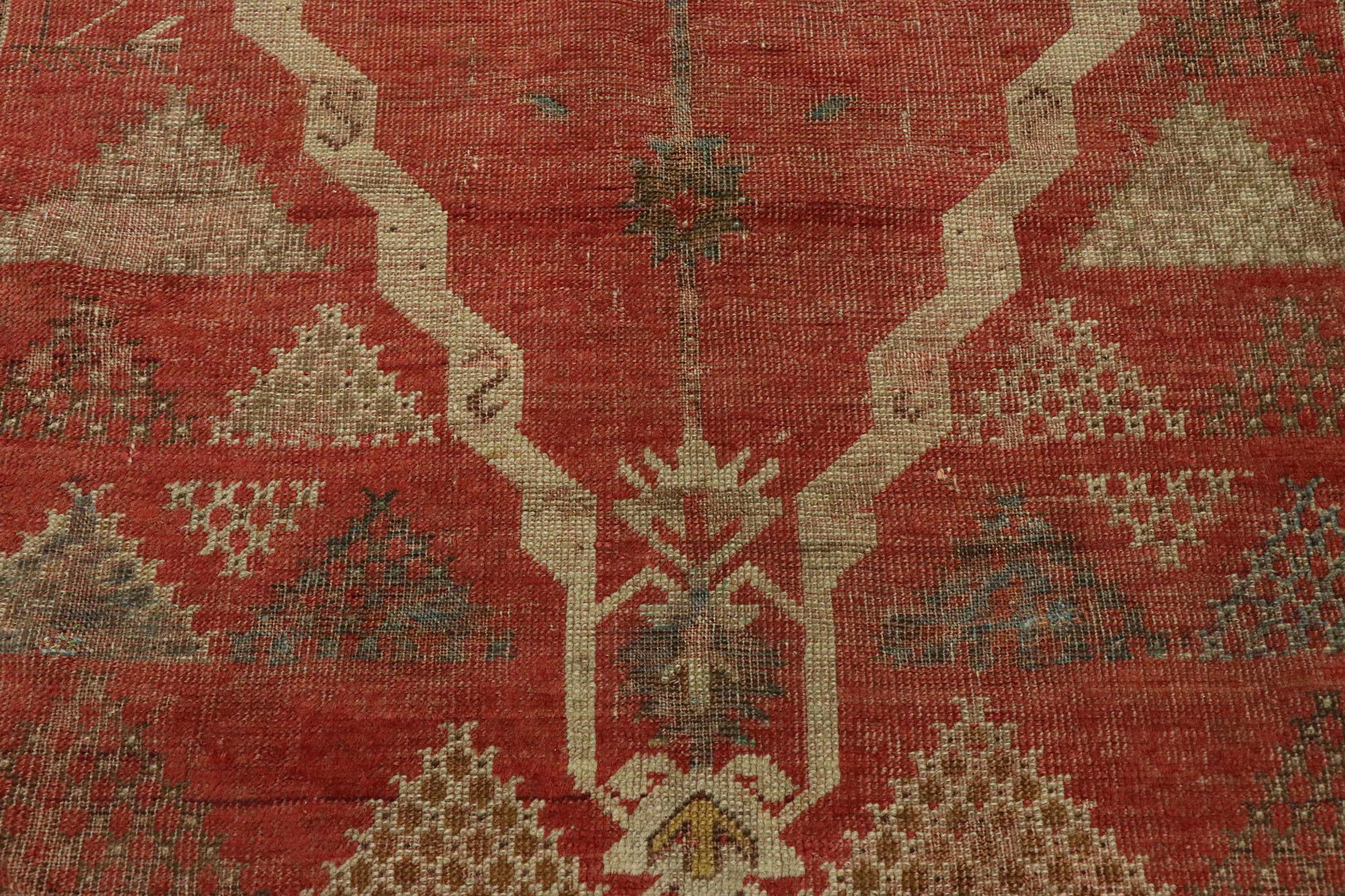 Hand-Knotted 1940’s Turkish Oushak Carpet with Traditional Style For Sale